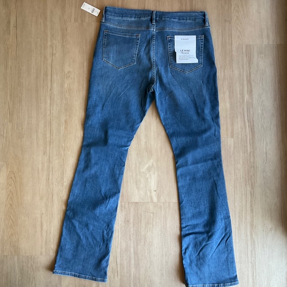 NWT Anthropologie Frame Le Mini Boot Jeans mid wash denim jeans flare plus sz 33 - Picture 10 of 14